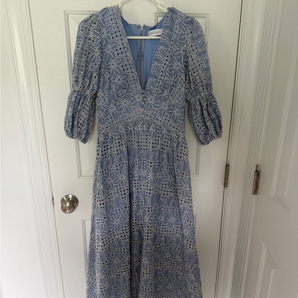 Petal & Pup Blue Floral Midi Dress